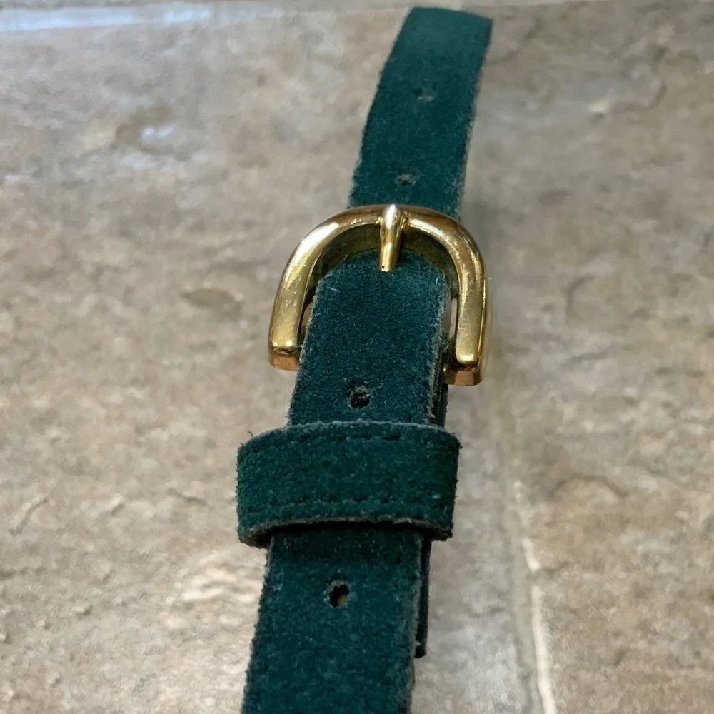 Green Suede Feel Skinny Belt - Picture 1 of 7